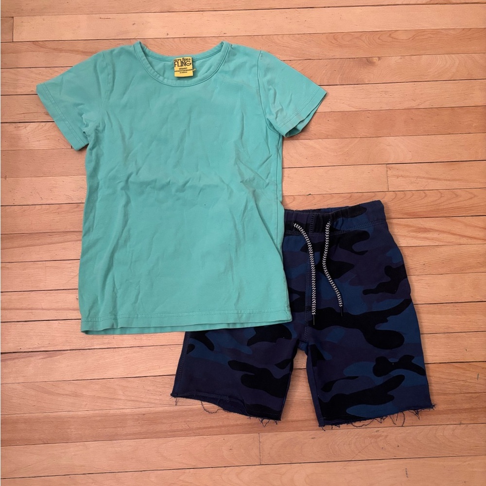 Organic Cotton Shorts and Tee, Sz 4